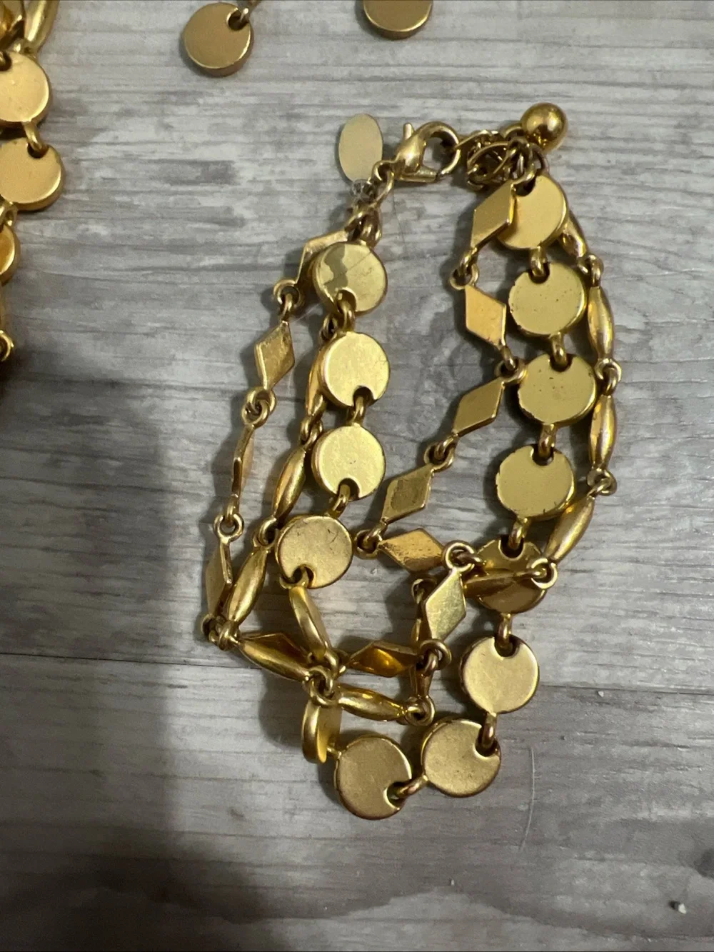 Premier Designs Gold Rush Layered Necklace, Bracelet & Dangle Earrings - Picture 3 of 8